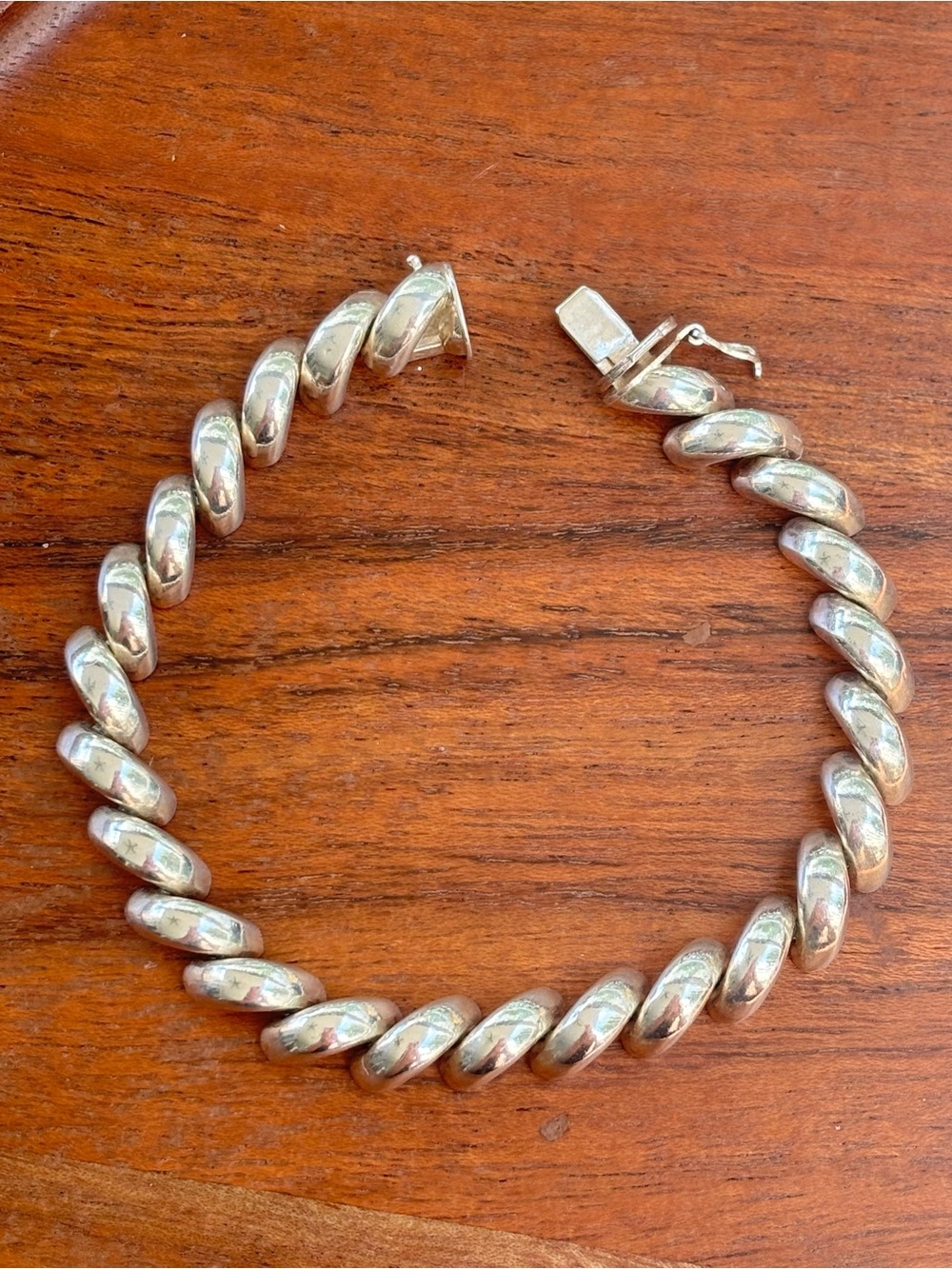 Sterling Silver Twisted Link Bracelet - San Marco Bracelet 7.5”